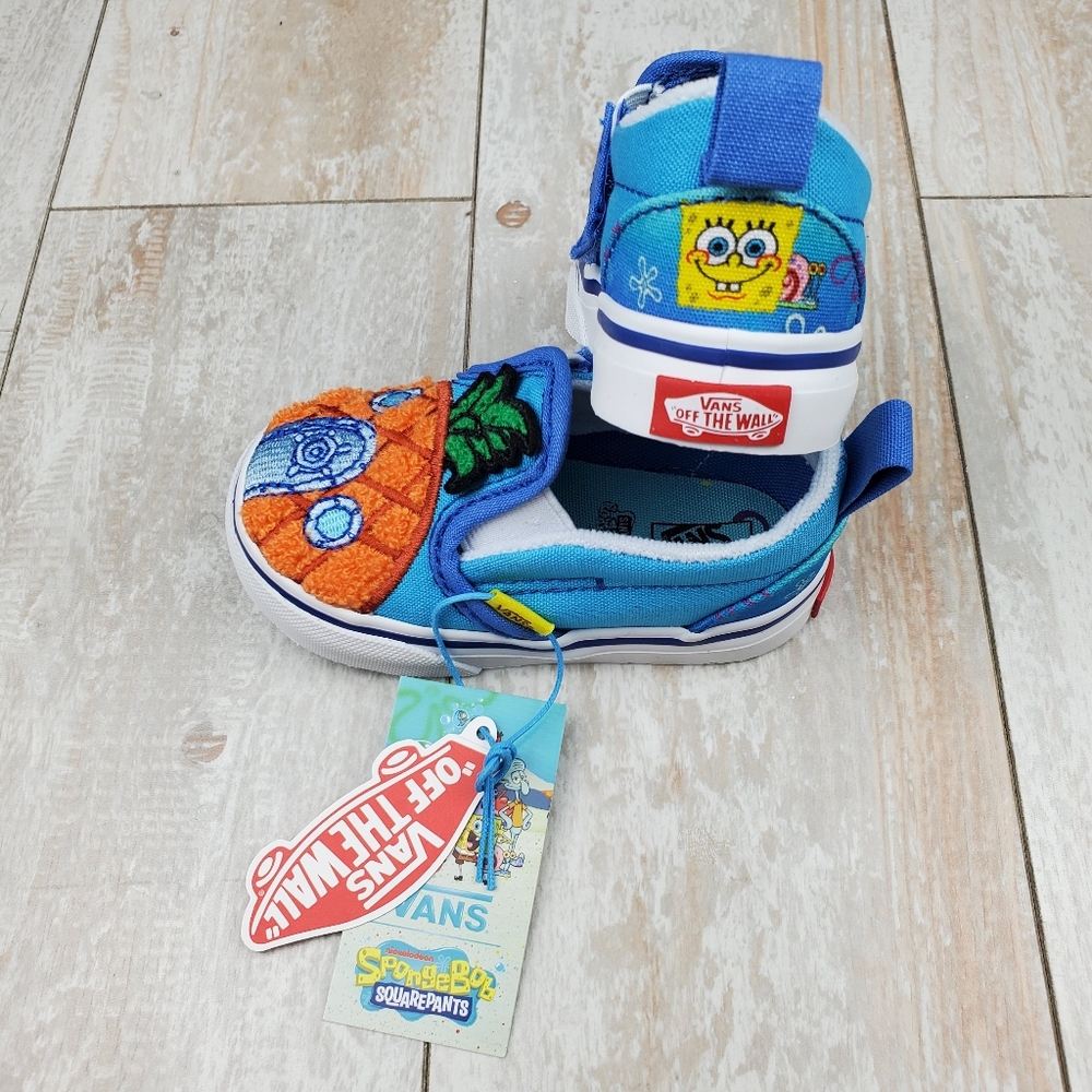 Vans X SpongeBob Slip On Velcro 124 Conch … - Picture 4 of 12